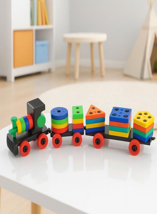 Storio Shape Sorting Stacking Train Toy for Kids | Montessori Educational Toy with Colorful Blocks | Shape Sorter Train for Toddlers | STEM Learning Preschool (Ages 3+) - Image 3